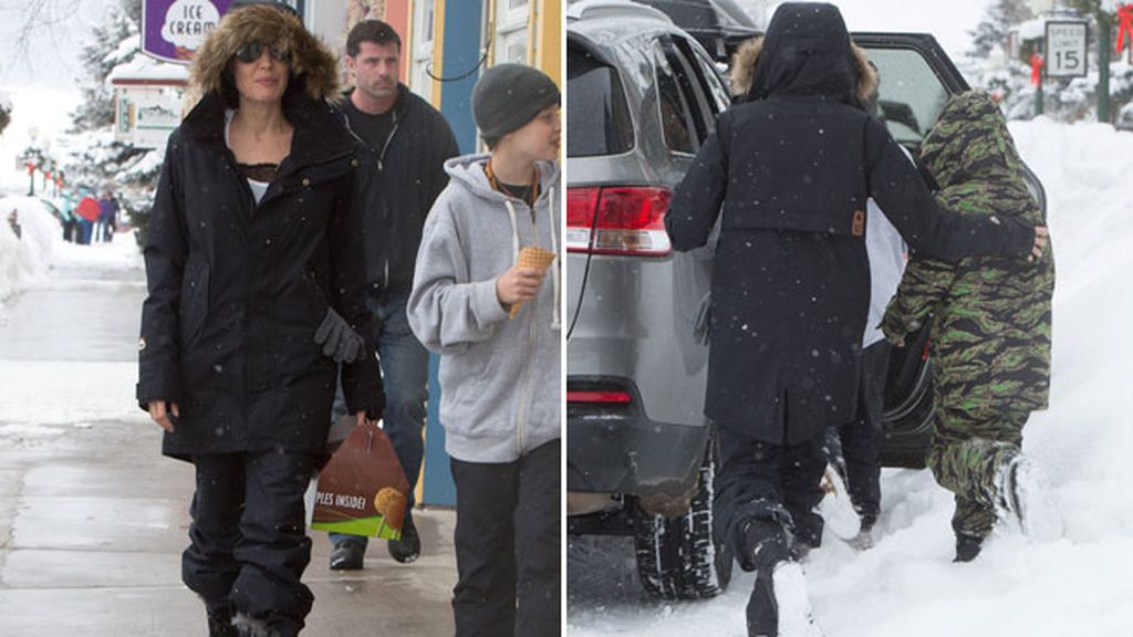 Angelina Jolie y sus hijos Shiloh y Knox, salieron a por helados