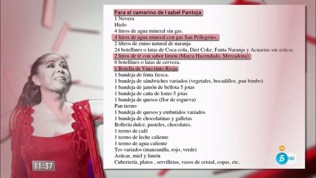 Dos camerinos y otras increíbles exigencias de Isabel Pantoja para su concierto en Chile