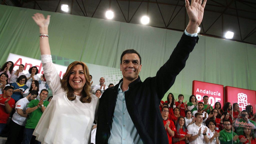 Pedro Sánchez y Susana Díaz, juntos en campaña por primera vez