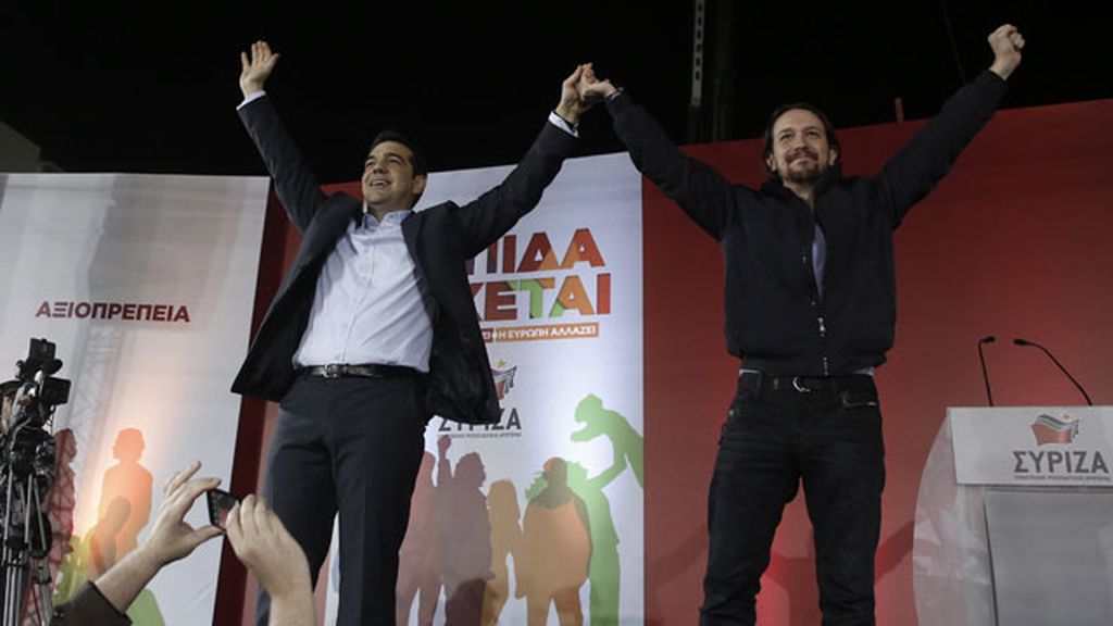 Pablo Iglesias, estrella en Grecia