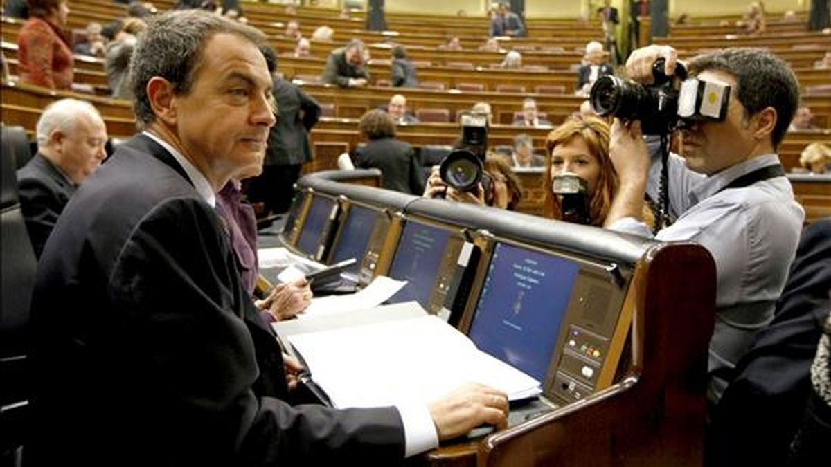 El presidente del Gobierno, José Luis Rodríguez Zapatero, asistió hoy a la sesión de control al Ejecutivo del Congreso de los Diputados. EFE