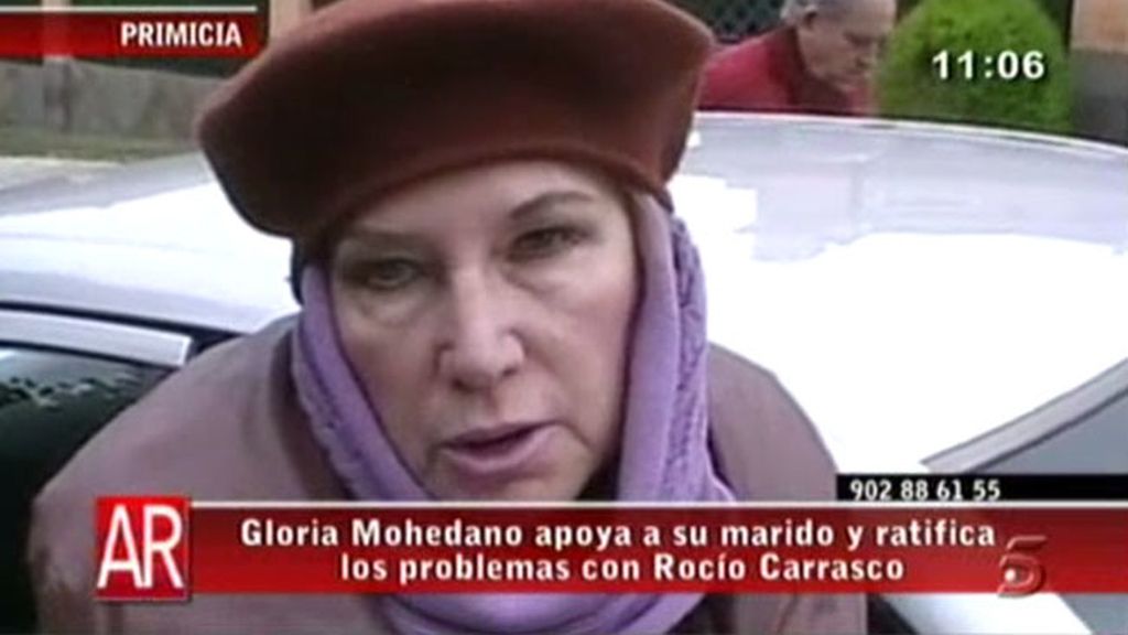 Gloria Mohedano apoya a su marido