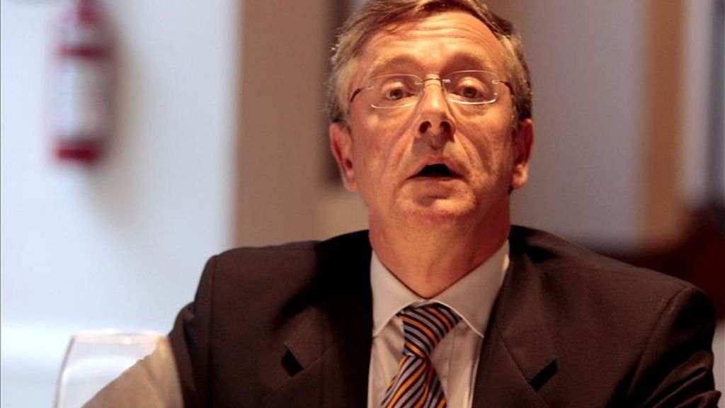 En la imagen, el director general adjunto de Comercio de la Comisión Europea, Joao Aguiar Machado, ofrece una rueda de prensa en Asunción, en el marco de la V ronda de negociaciones de la Unión Europea (UE) y el Mercado Común del Sur (Mercosur). EFE