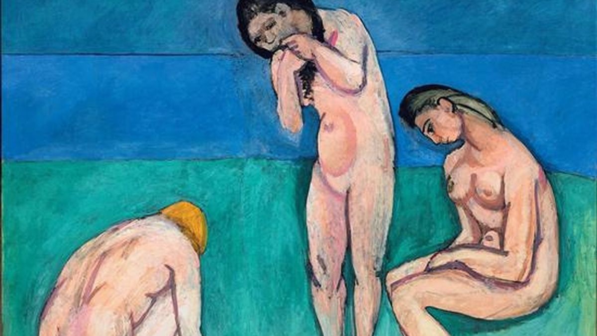 Detalle del cuadro titulado "Bathers with a Turtle" del maestro francés Henri Matisse que se expone en el Museo de Arte Moderno (MoMA) de Nueva York (EE.UU.). EFE