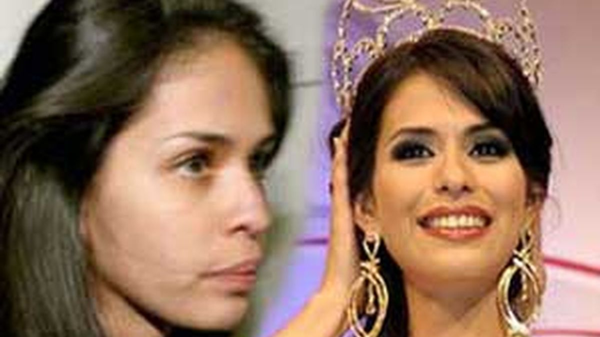 Laura Zúñiga, en dos momentos de su vida: a la izquierda poco después de su salida de prisión y a la derecha, cuando  fue coronada como Miss Sinaloa 2008. Foto montaje Informativos Telecinco.