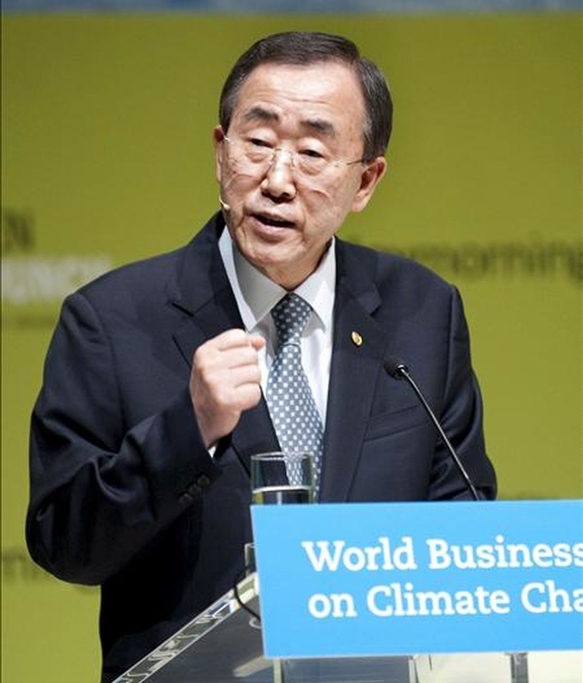 "Nos encontramos aquí con un único propósito, y es el de presionar para que se actúe contra el cambio climático", dijo el secretario general de la ONU, Ban Ki-moon. EFE/Archivo