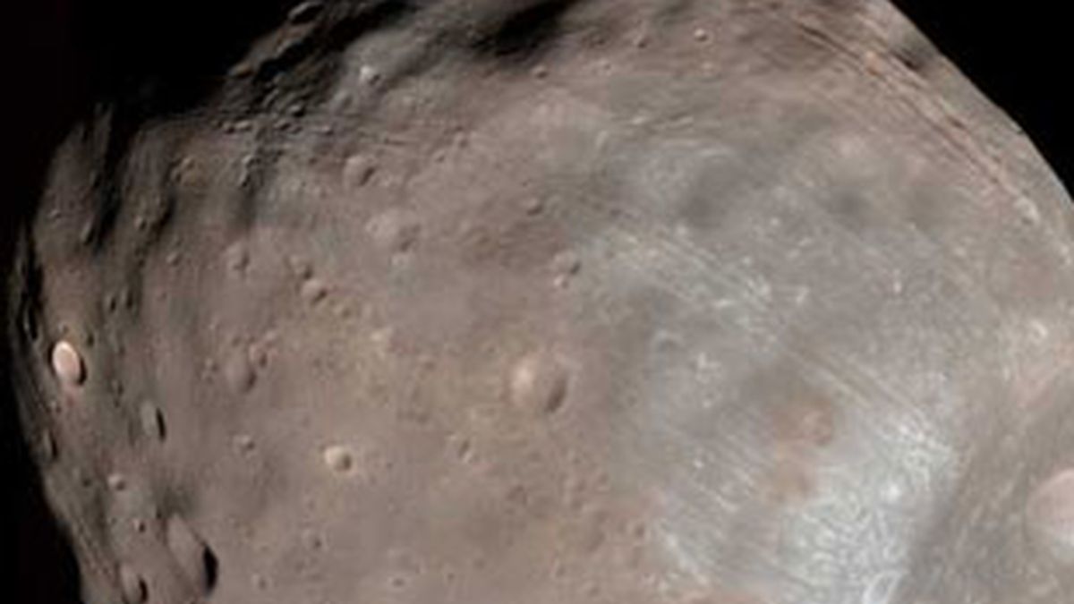 Imagen de la NASA de Fobos, la mayor luna de Marte. Foto: EFE