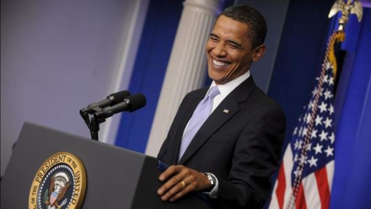 Imagen de este martes del presidente de Estados Unidos, Barack Obama, durante la rueda de prensa que ofreció en la Casa Blanca. EFE