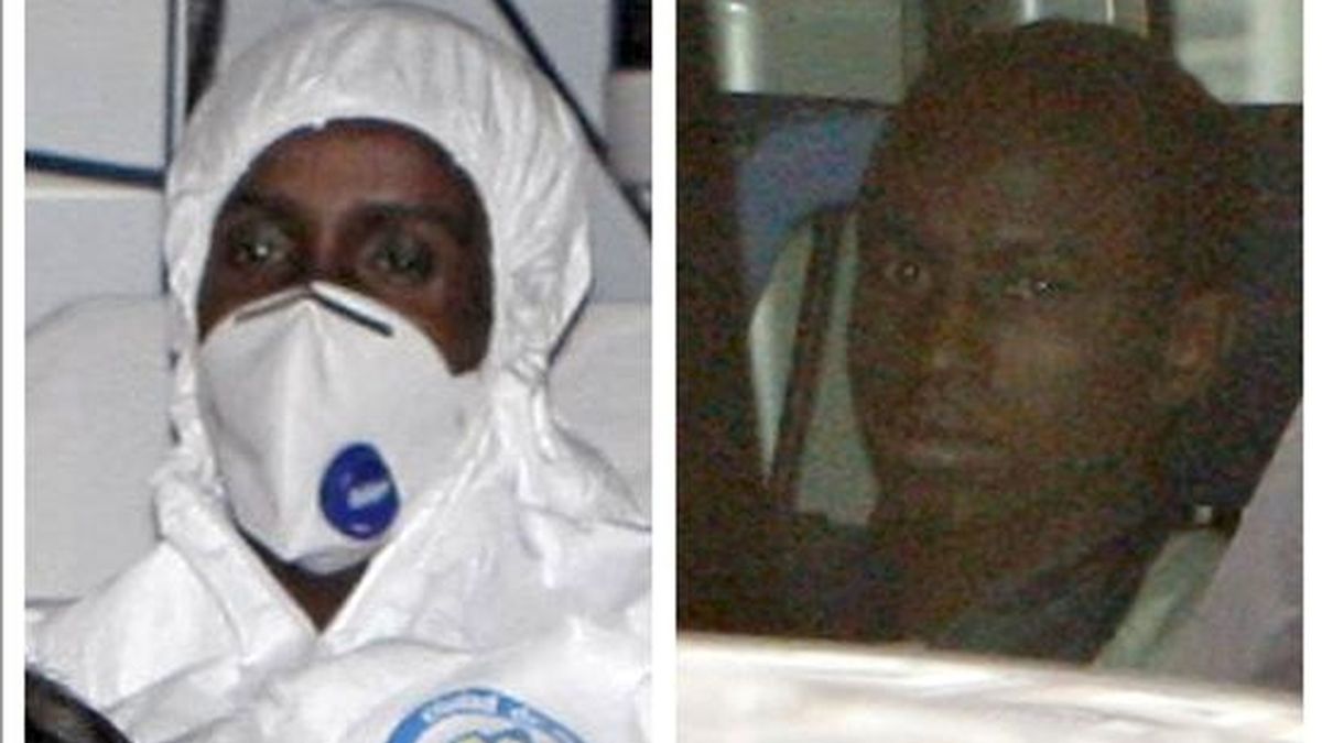 Fotografías de archivo "Abdu Willy" (d) y "Raageggesey Adji Haman" (i), los dos presuntos piratas detenidos por participar en el secuestro del atunero español "Alakrana", en octubre de 2009. EFE/Archivo