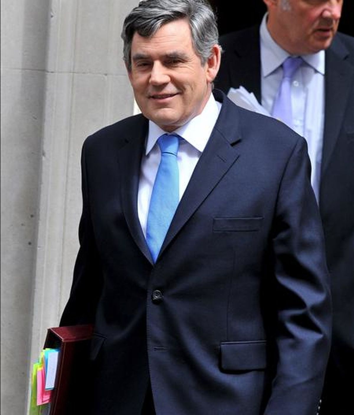 El primer ministro británico, Gordon Brown, hoy en el número 10 de Downing Street. EFE