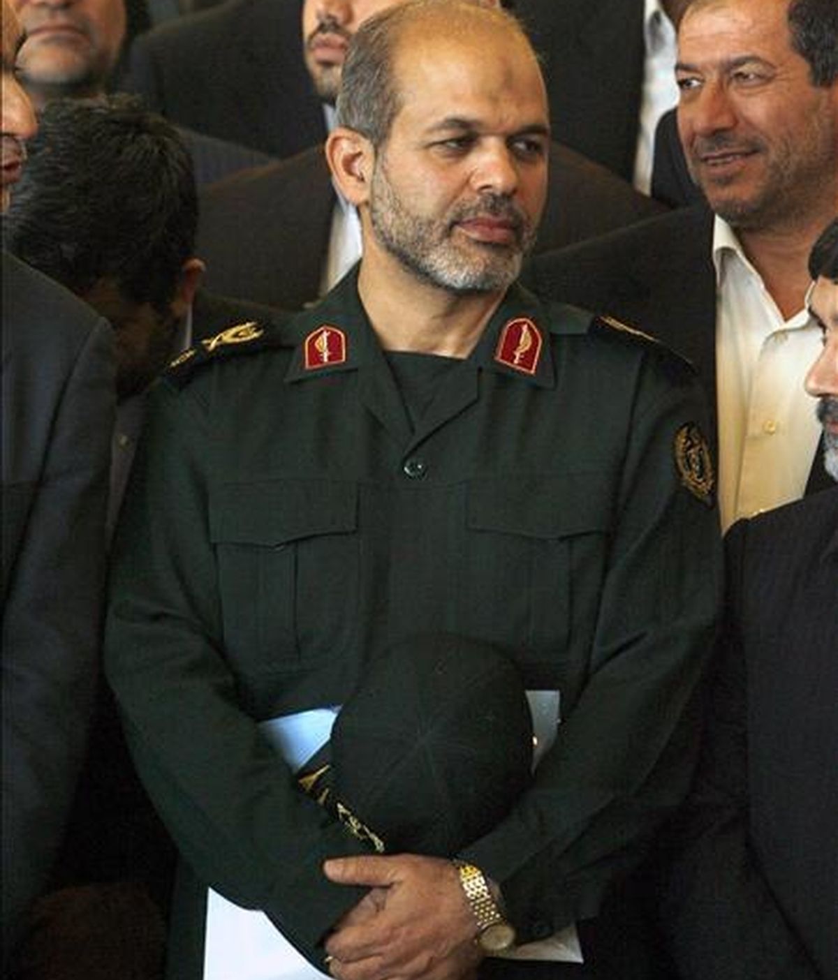 El ministro de Defensa iraní, Ahmad Vahidi, durante una rueda de prensa en el Parlamento de Teherán (Irán). EFE/Archivo
