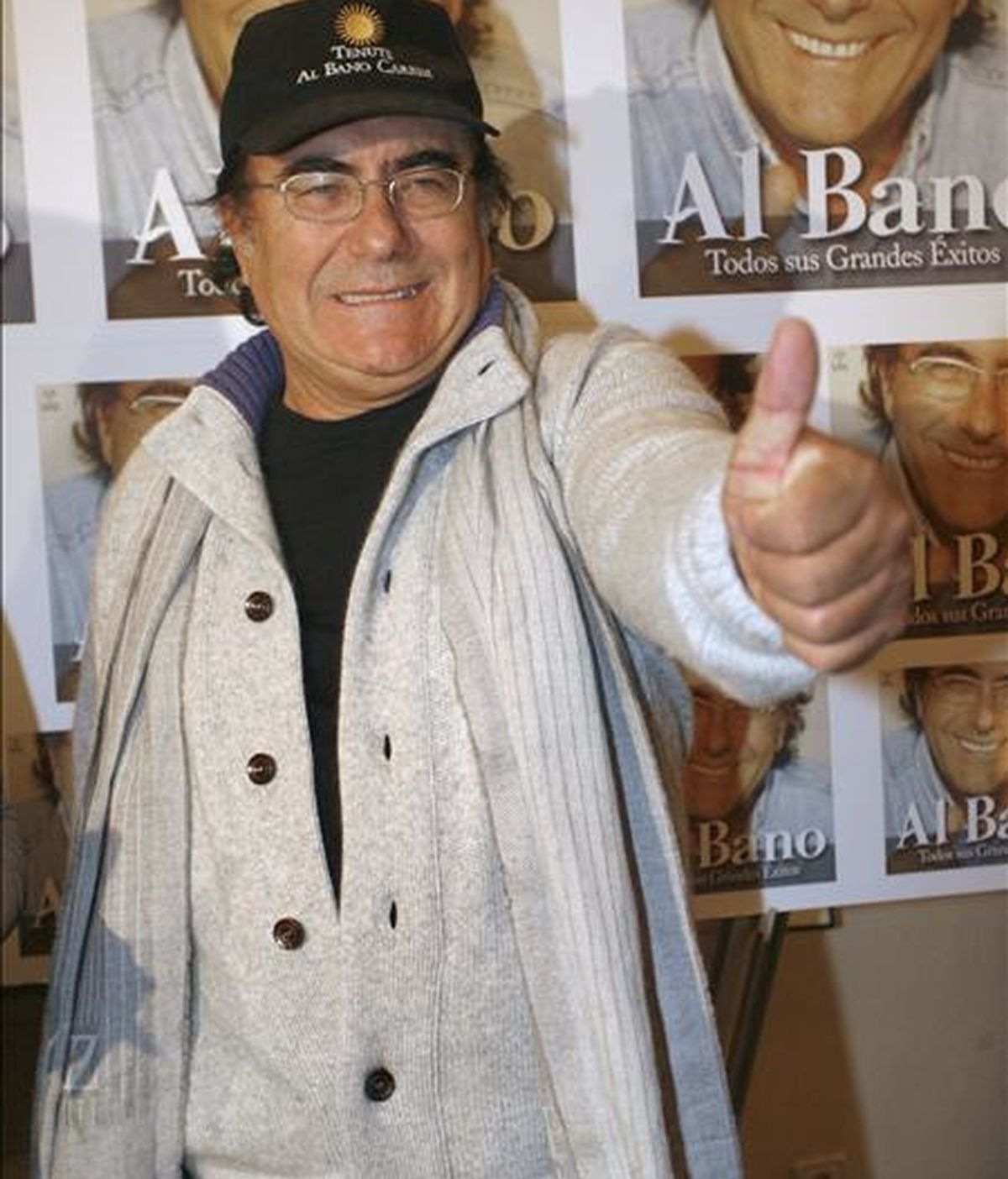 El cantante italiano Al Bano, durante la presentación de su nuevo CD-DVD, titulado "Todos sus grandes éxitos en español", en diciembre pasado, en Madrid. EFE