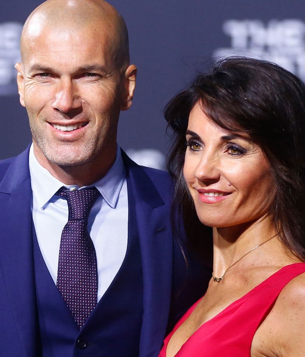 Zinedine Zidane junto a su esposa Véronique Fernández