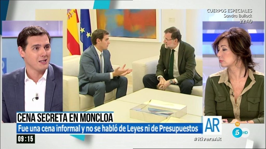 Rivera: "En la cena con Rajoy no se habló ni de trabajo ni de política"