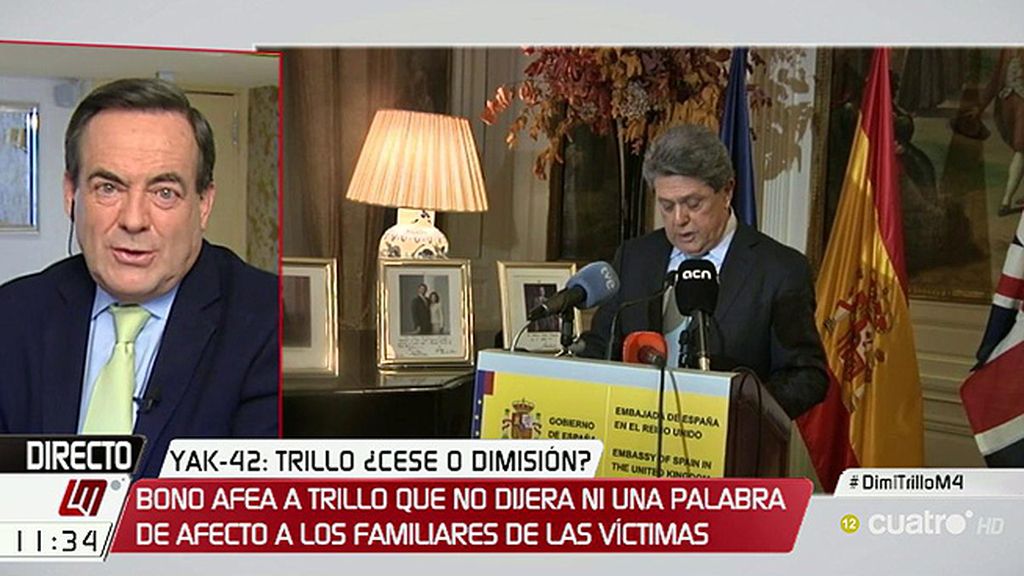 Bono, de Trillo: “Da la impresión de que Rajoy ha debido decirle: ‘Recoge tus bártulos, vete y, a ser posible, cállate”