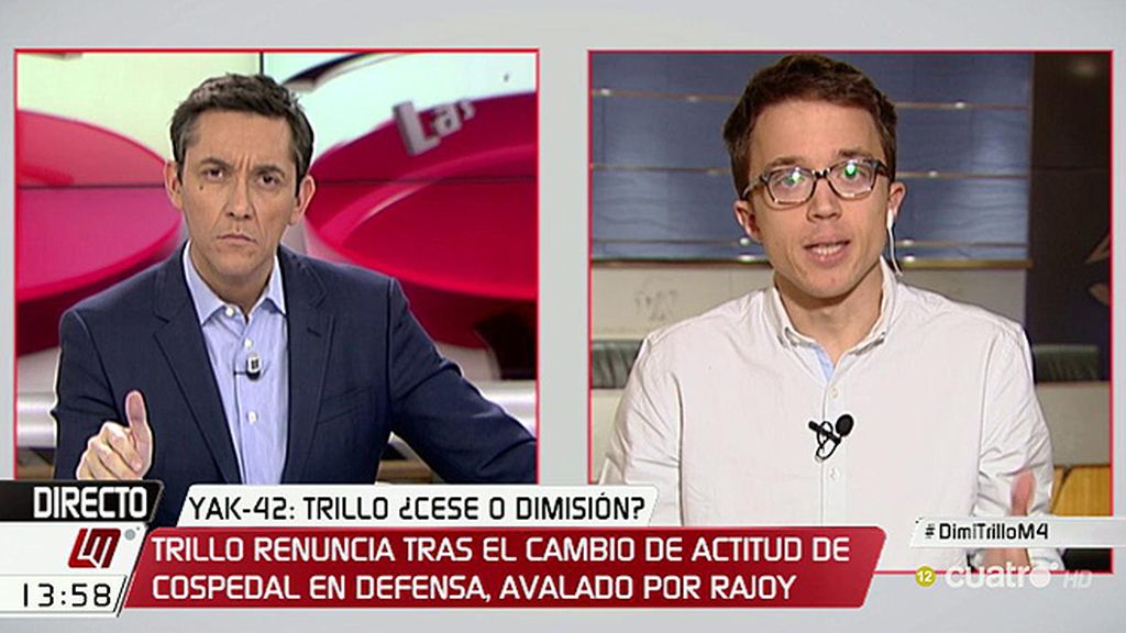 Errejón: "Trillo no se puede ir de rositas"