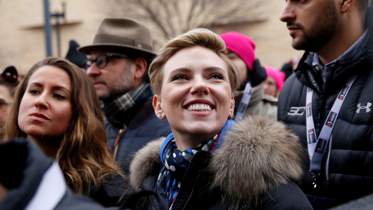 Scarlett Johansson en la marcha de las mujeres