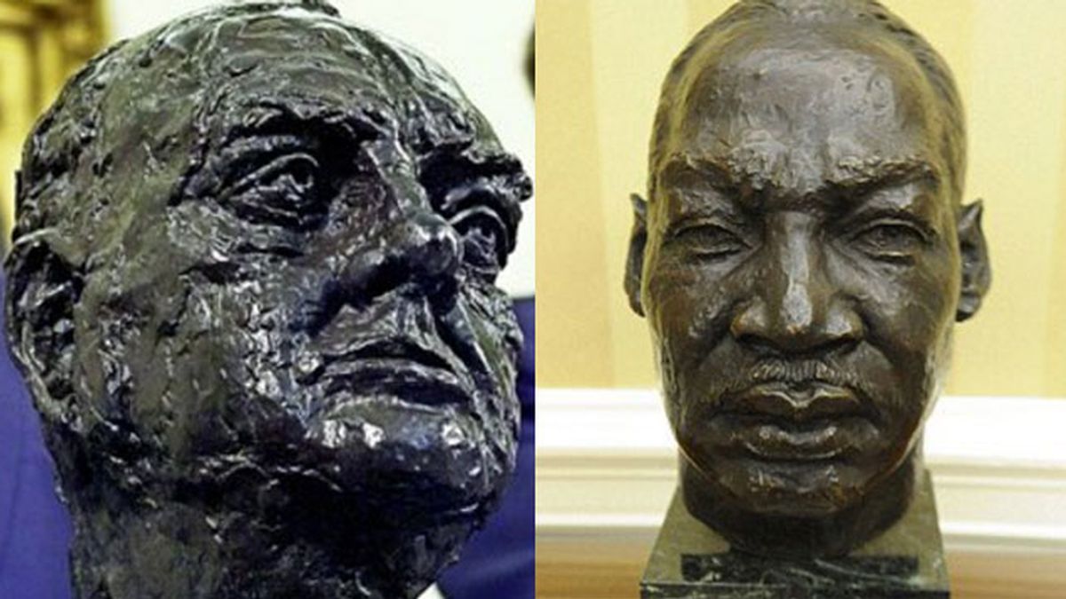 El busto de Churchill desplaza al de Luther King en el Despacho Oval El busto de Churchill desplaza al de Luther King en el Despacho Oval