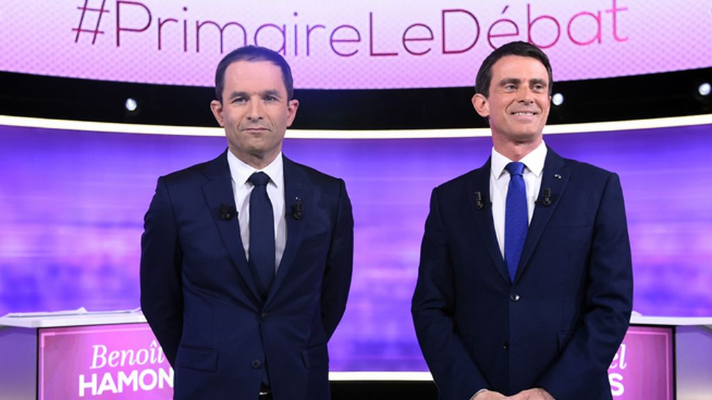 Tenso debate televisivo entre los socialistas franceses Manuel Valls y Benoit Hamon
