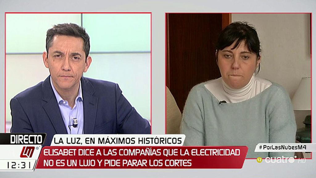 Elisabeth Fernández: “No podemos poner la calefacción por la subida de la luz”