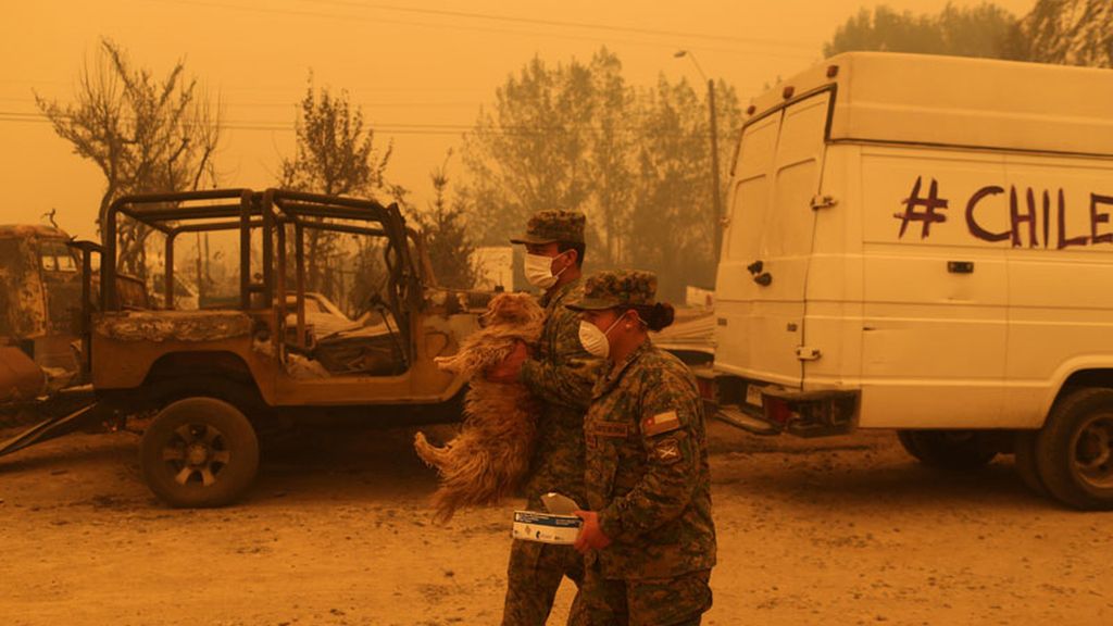 Una ola de incendios devora el centro y sur de Chile