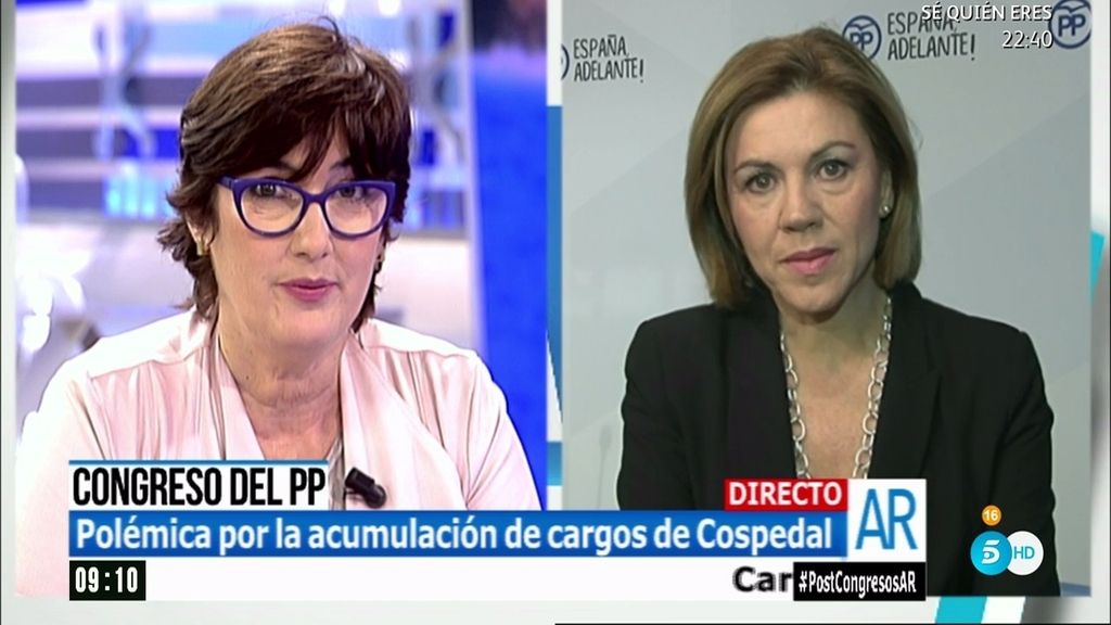 Cospedal habla sobre la polémica por la acumulación de cargos en el PP