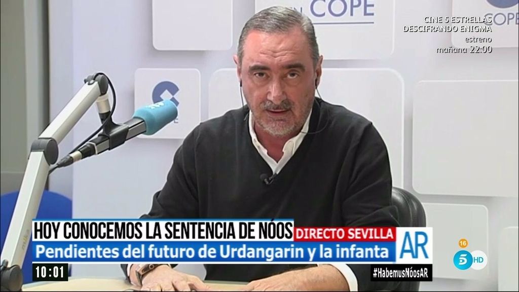 Carlos Herrera: "Para muchos no hay justicia si no se condena a la Infanta"