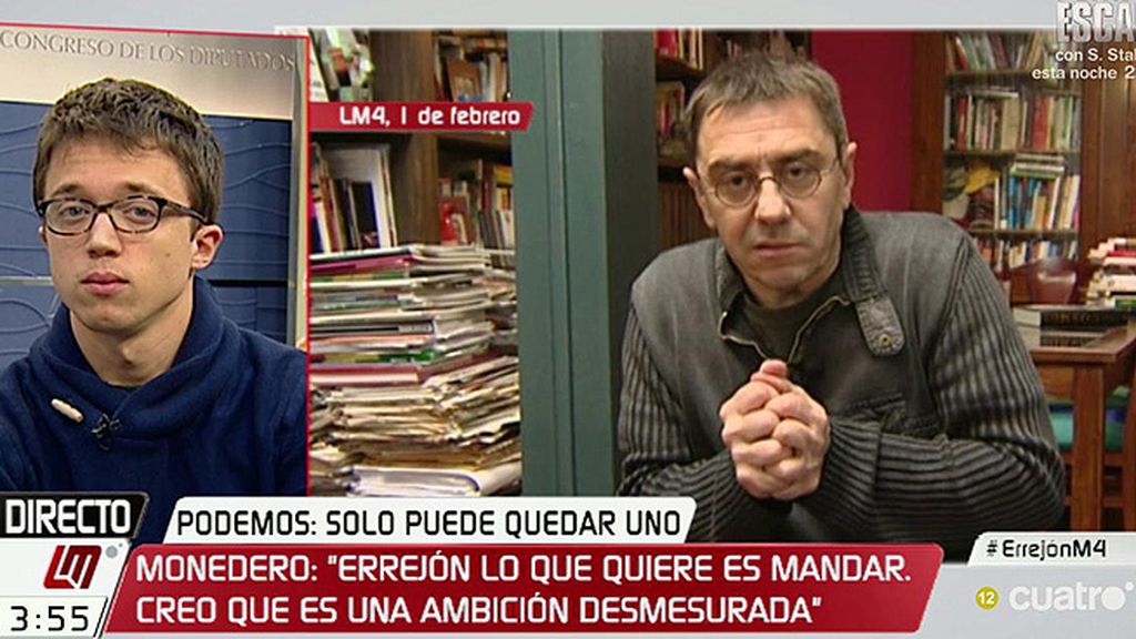 Íñigo Errejón responde a Monedero: “Las declaraciones que buscan sembrar cizaña son irresponsables”