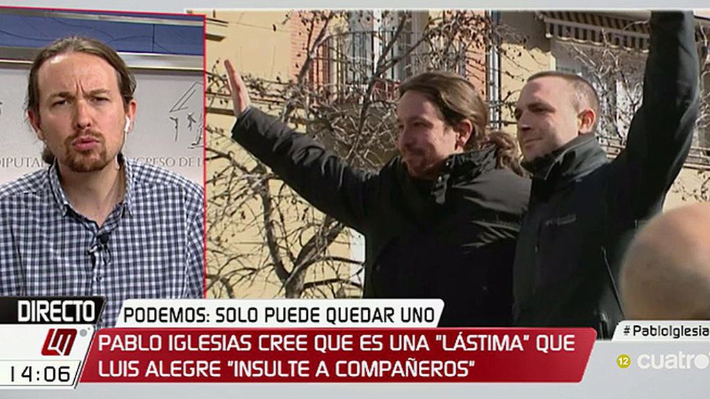 Pablo Iglesias: "Lamento que se hable de Luis Alegre porque insulte de una manera tan vil a compañeros"