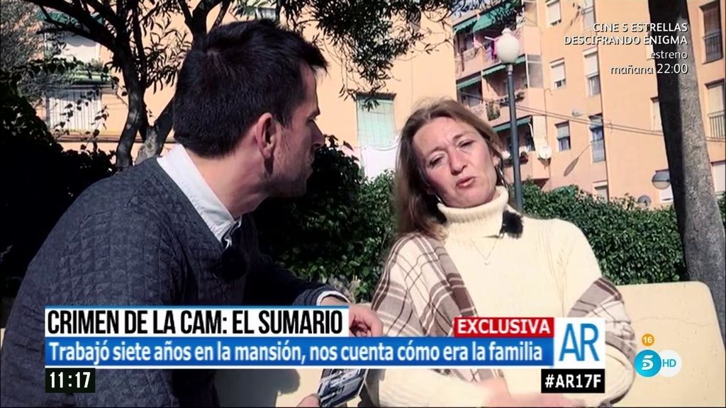 Palmira, trabajadora de la familia Sala: "No creo que Miguel sea el asesino"