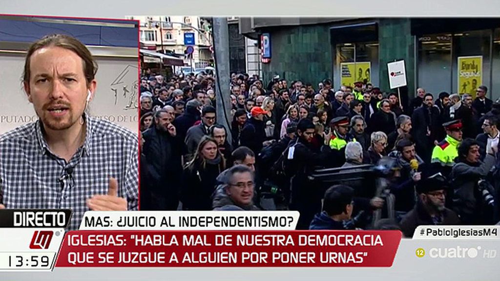 Pablo Iglesias: "No nos parece bien que se juzgue a nadie por poner urnas"