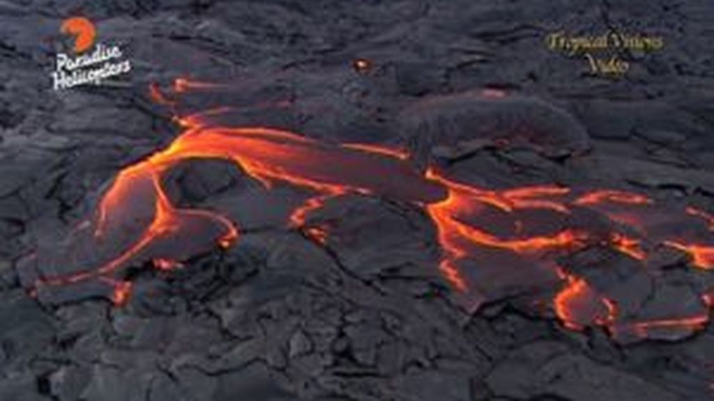 El espectáculo de la lava sobre Hawái, a vista de pájaro