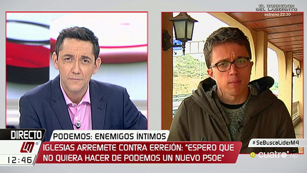 Íñigo Errejón: “Pediría que en el debate que estamos teniendo, discutamos de argumentos y con respeto”