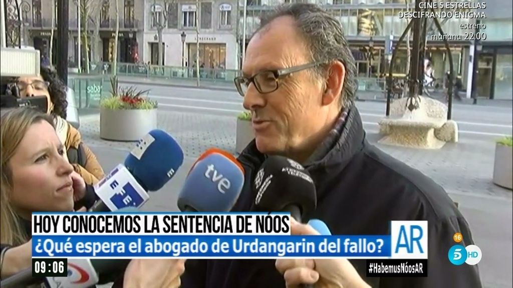 Abogado de Urdangarín: “Estamos razonablemente tranquilos"