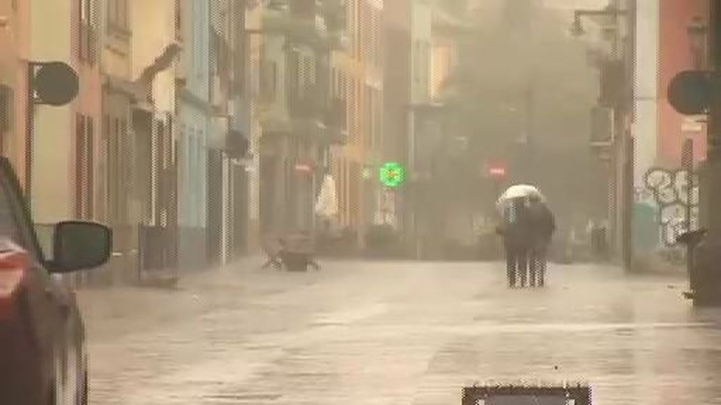 El temporal arrasa con árboles y carreteras en Gran Canaria