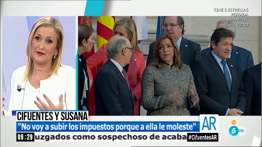 Cifuentes: "No voy a subir los impuestos en Madrid porque a Andalucía le venga bien"