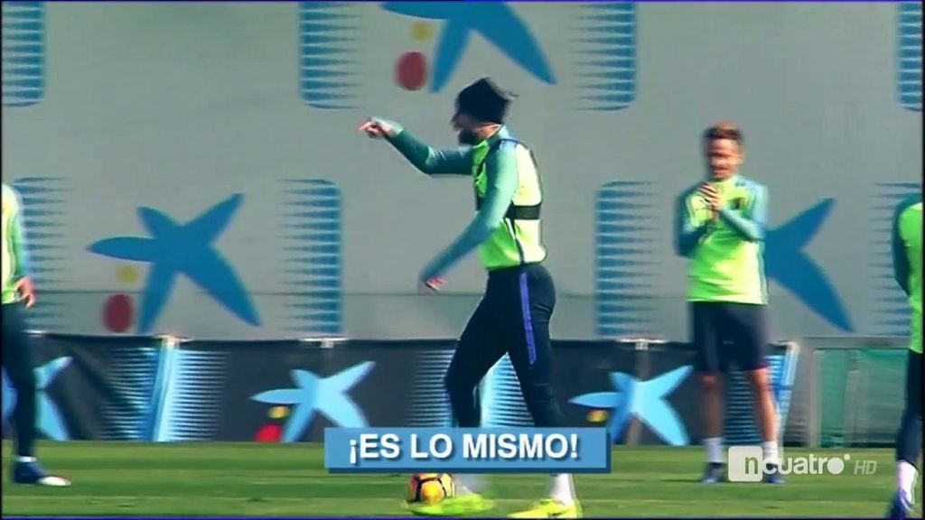 El tremendo enfado de Piqué en el entrenamiento del Barcelona
