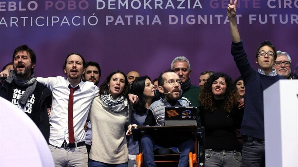 Iglesias y Errejón, separados en el cierre del Congreso de Podemos