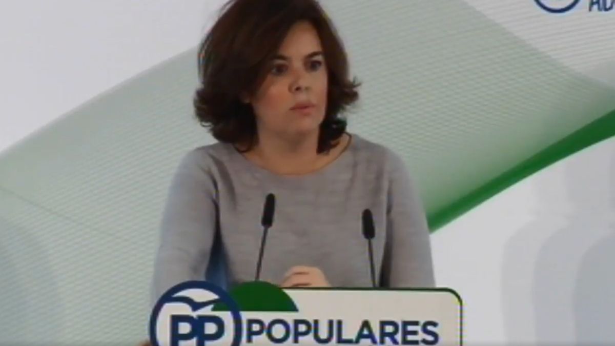 Soraya Saenz de Santamaría en su comparecencia en Málaga