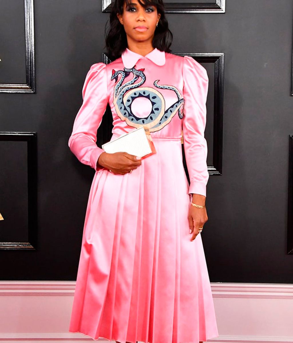 Santigold con vestido de Gucci