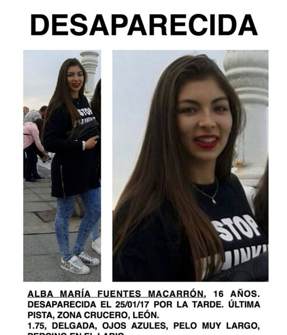 Desaparecida uan menor de León, Alba Fuentes