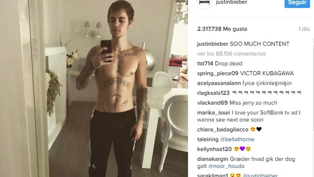 Semidesnudo, tristón... Las 12 caras de Justin Bieber en su vuelta a Instagram