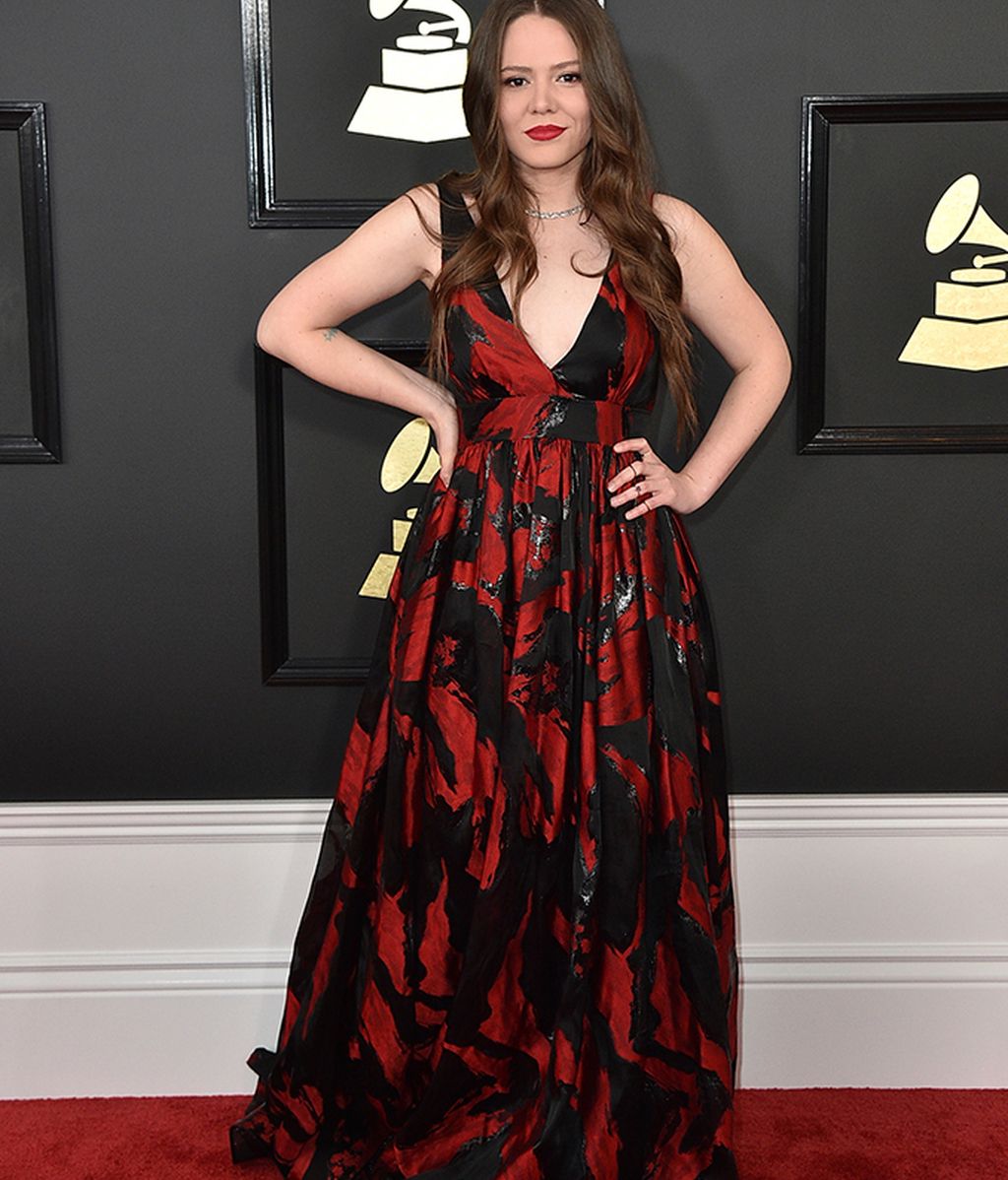 Joy Huerta (de Jesse & Joy) en la alfombra roja