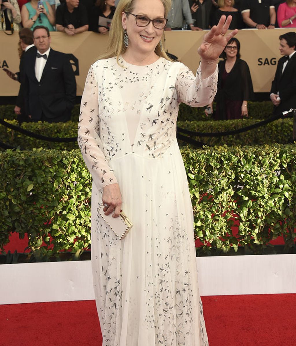 Radiante y discreta, Meryl Streep eligió un diseño de Valentino