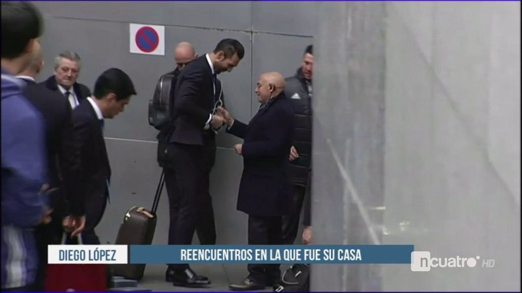 Así ha sido el reencuentro de Diego López al llegar al Bernabéu