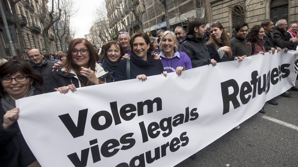 Manifestación en Barcelona por los refugiados