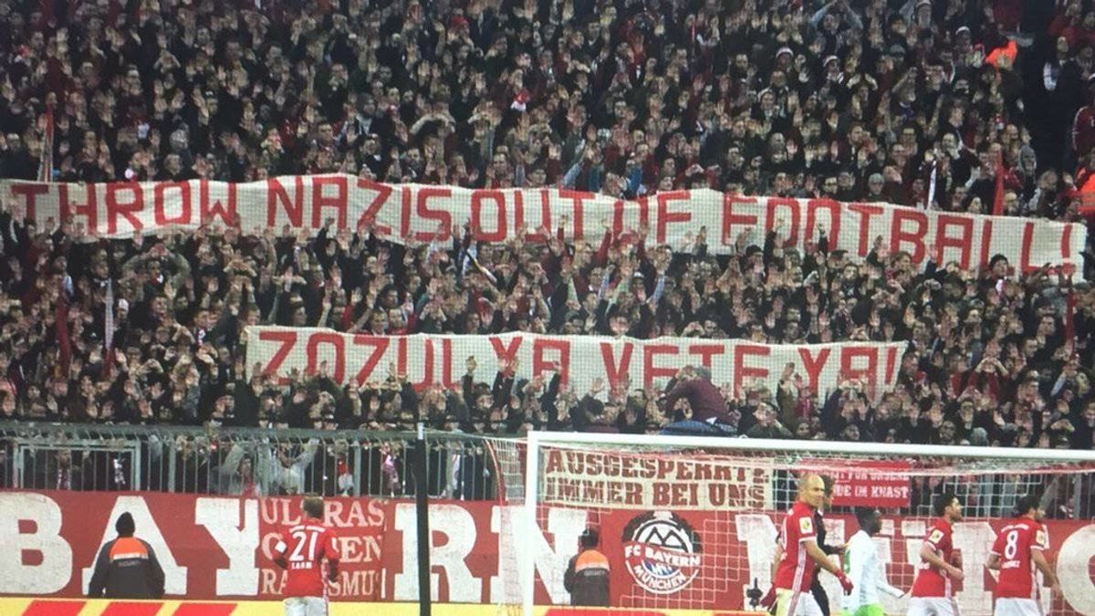 Hinchas del Bayern contra Zozulya Hinchas del Bayern contra Zozulya