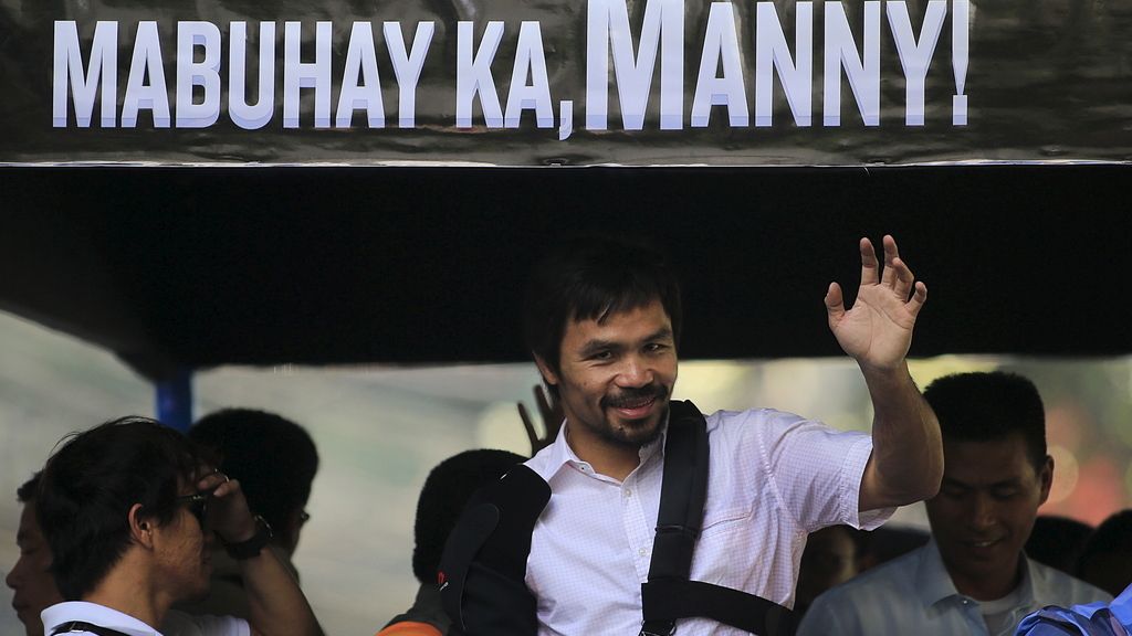 'Pacman' regresa a Filipinas tras el 'Combate del Siglo'