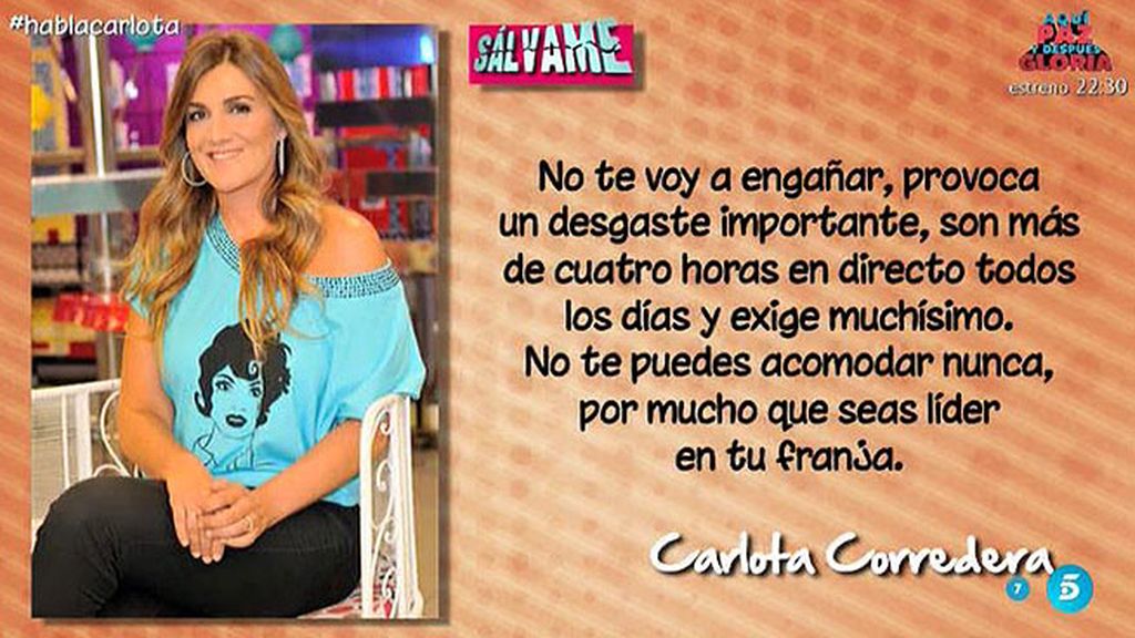 Carlota Corredera se sincera: "El programa de mi vida es 'Sálvame"