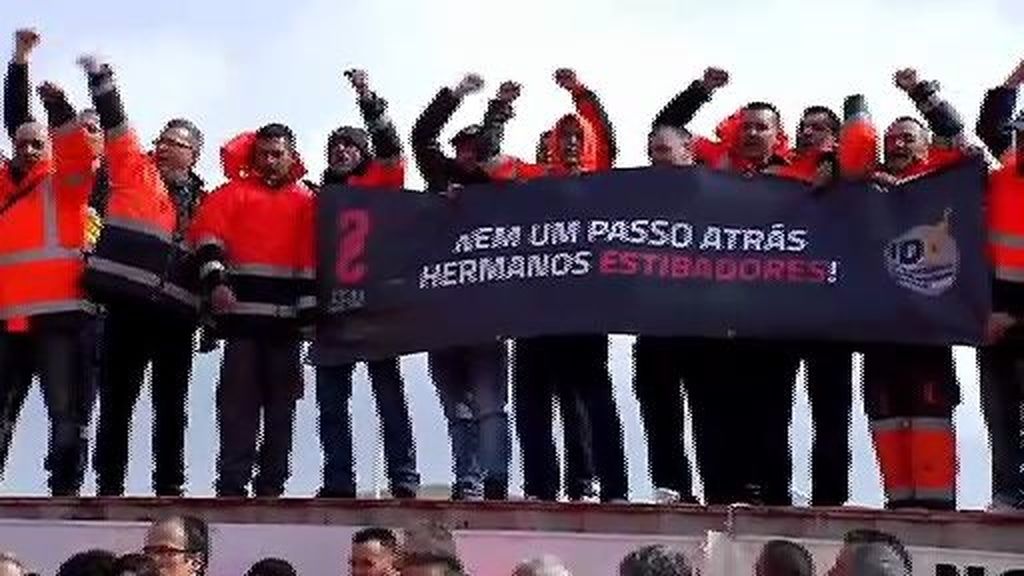 Estibadores de todo el mundo apoyan a sus compañeros en Algeciras